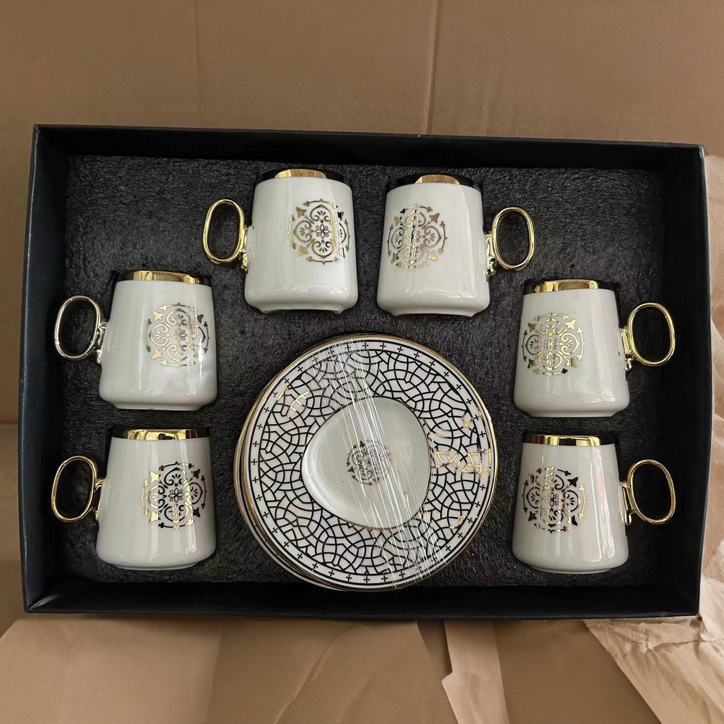 Ceramic Cup 6Set Cups/Saucers 1213-6