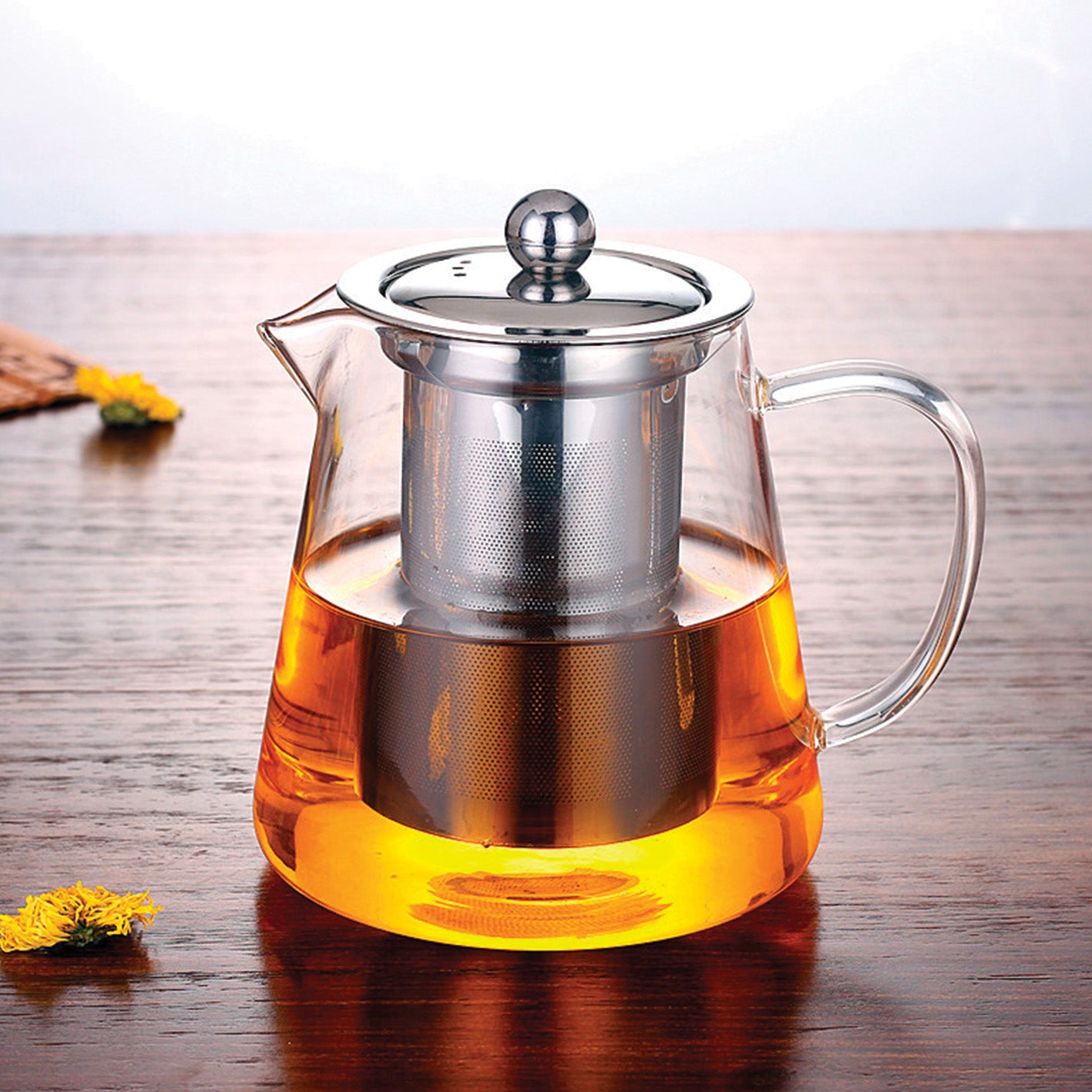 Glass teapot set (1 pot + 4 cups) - GPH74-1/L5