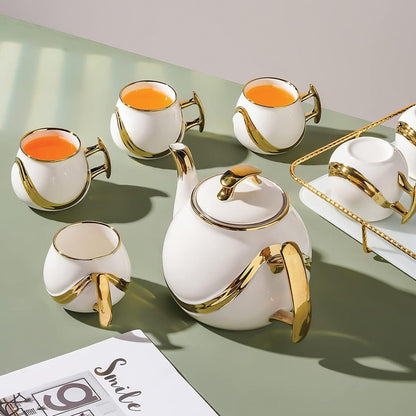 Ceramic teapot set 8pcs - (6pcs cup + 1 pot +1 tray) - P8K053