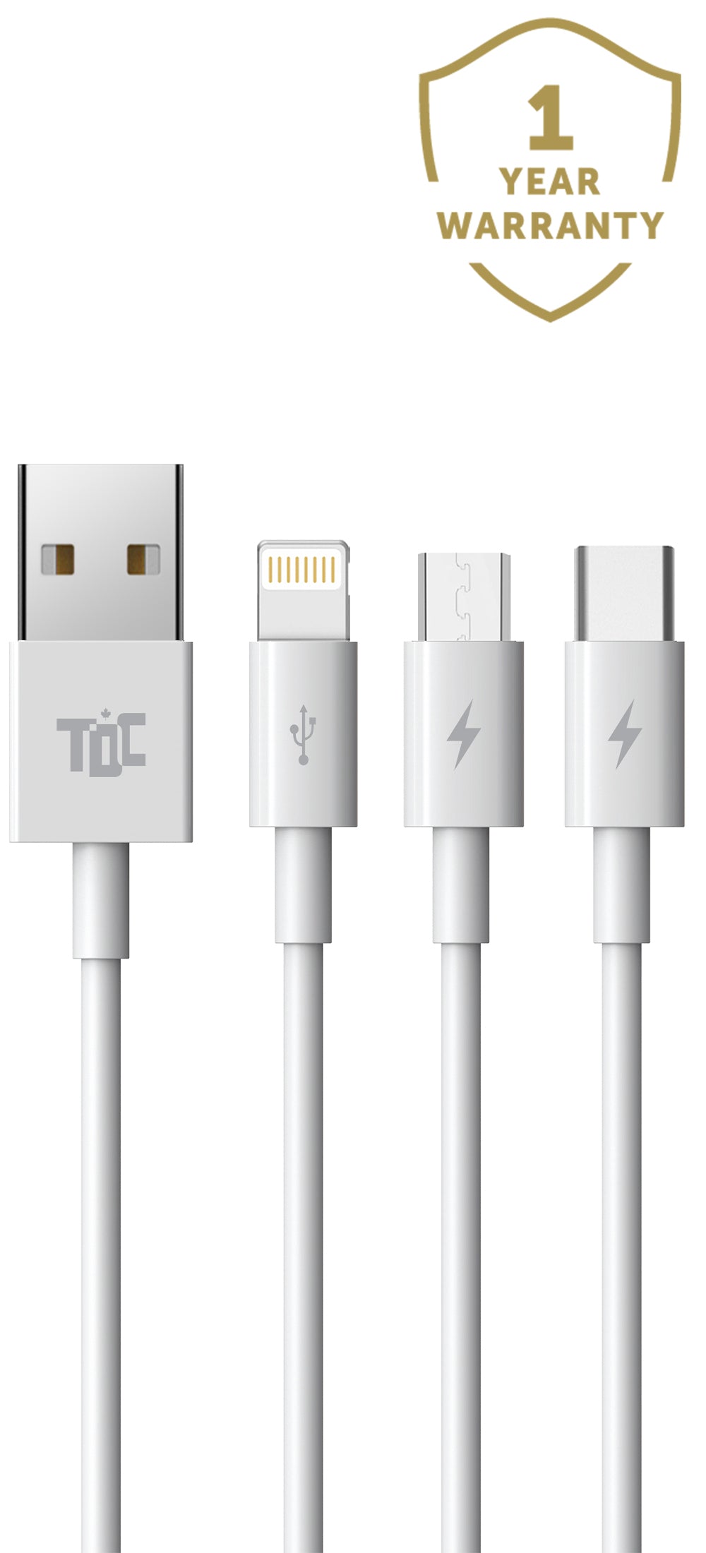 TDC USB A TO 3-IN-1 1M PACK OF 50